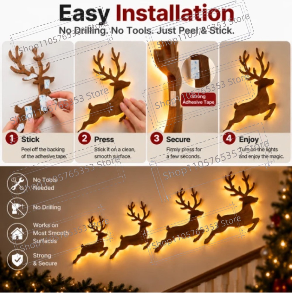 2027 Ren Geyiği Işıltılı Noel  - Wall Sticker incelemesi ve fiyatı