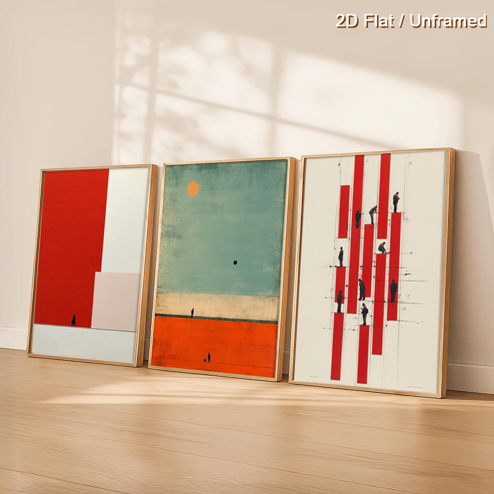 (Çerçevesiz 3 Parça) - 2D Düz, - Abstract Canvas Set incelemesi ve fiyatı