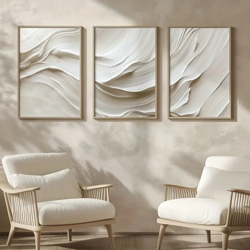 3 adet/takım Nötr Bej Basit Du - Abstract Canvas Set incelemesi ve fiyatı