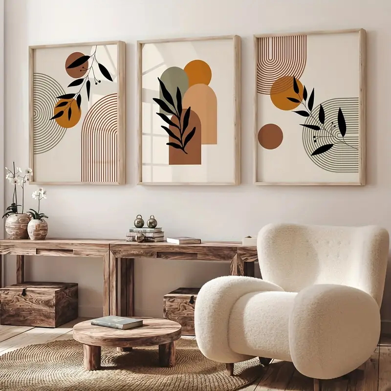 3 adet Bohem tarzı Bitki Geome - Abstract Canvas Set incelemesi ve fiyatı